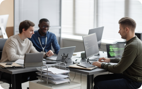 People working together in a business office