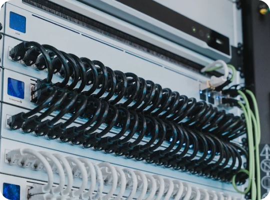 Organized network equipment and cabling