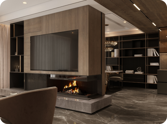 A carefully designed interior with integrated entertainment
